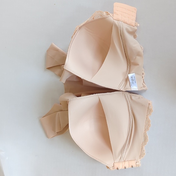 Sexy Lace Floral Overlay Scalloped Front Closure Bra Plus 7L Skin Nude - Picture 16 of 16